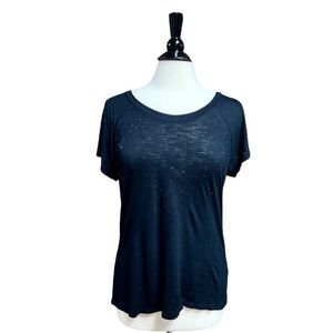 Apt. 9 Black Short Sleeve Cold Shoulder Top Size Medium